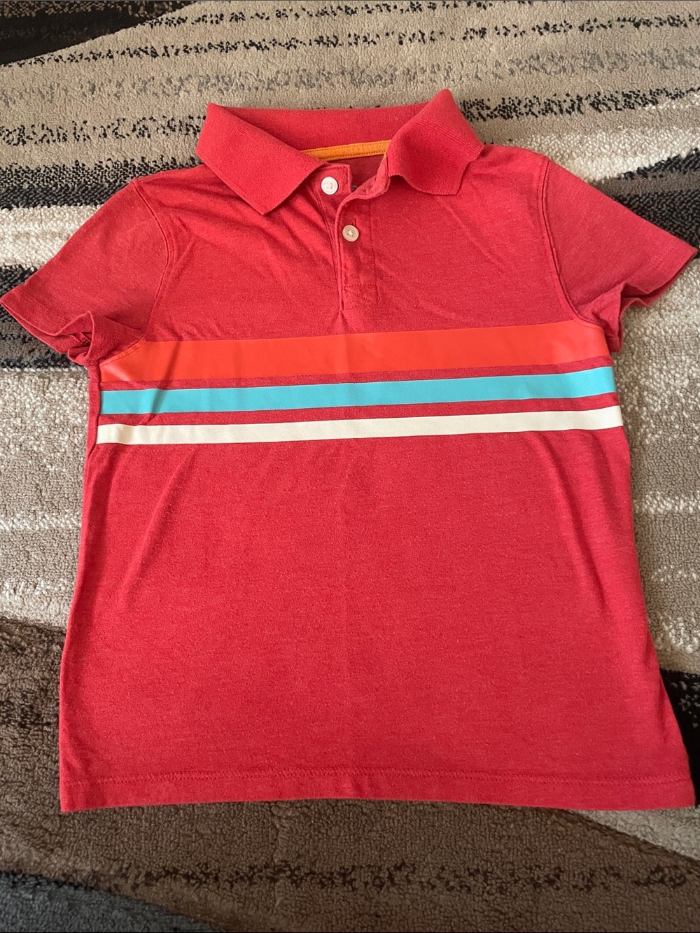 Cat & Jack Kids Red Striped Polo Shirt